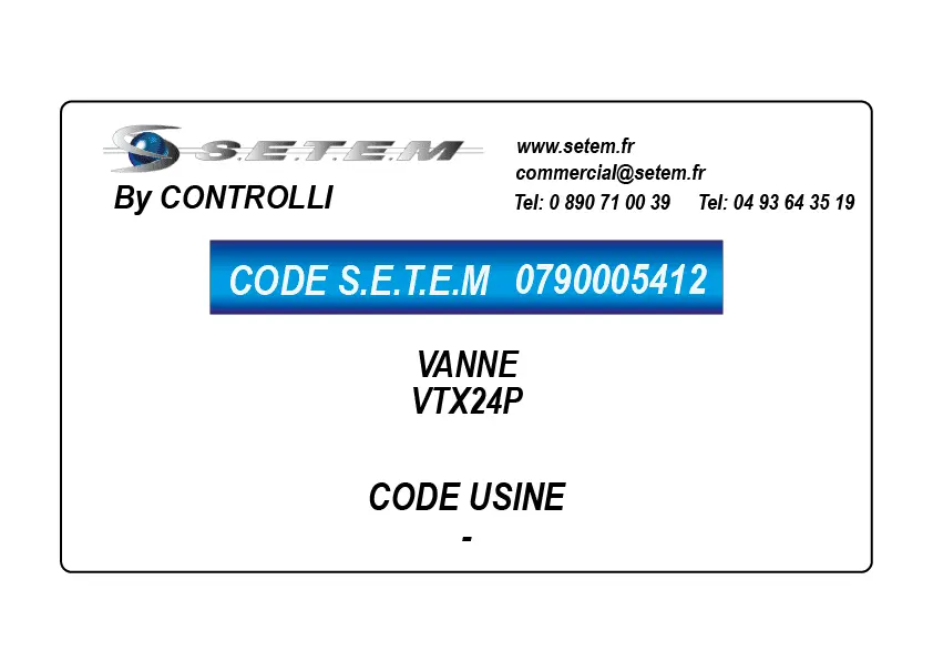 0790005412-VANNE VTX24P CONTROLLI