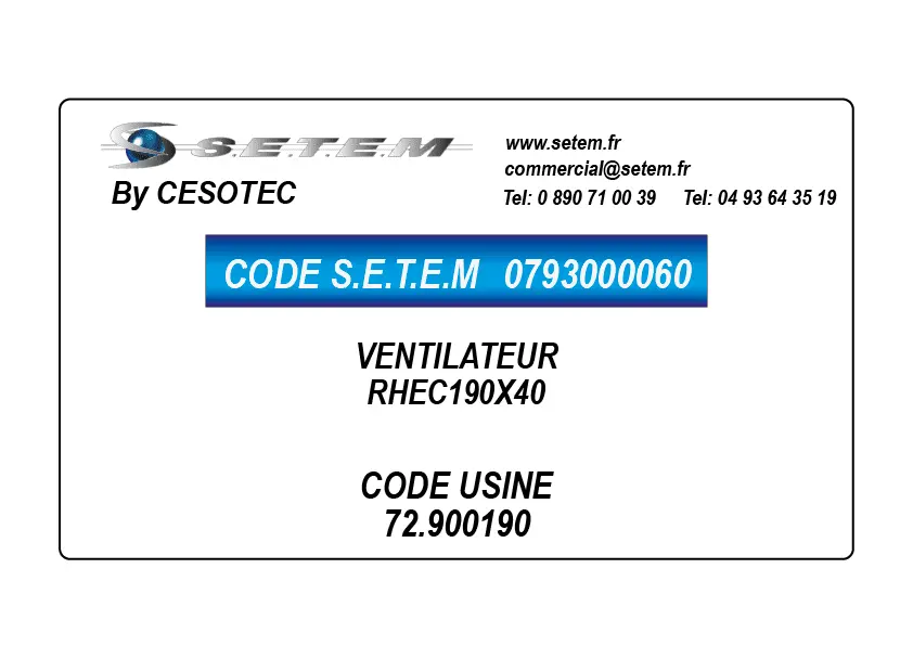 0793000060-VENTILATEUR CESOTEC RHEC190X40 *72.900190*