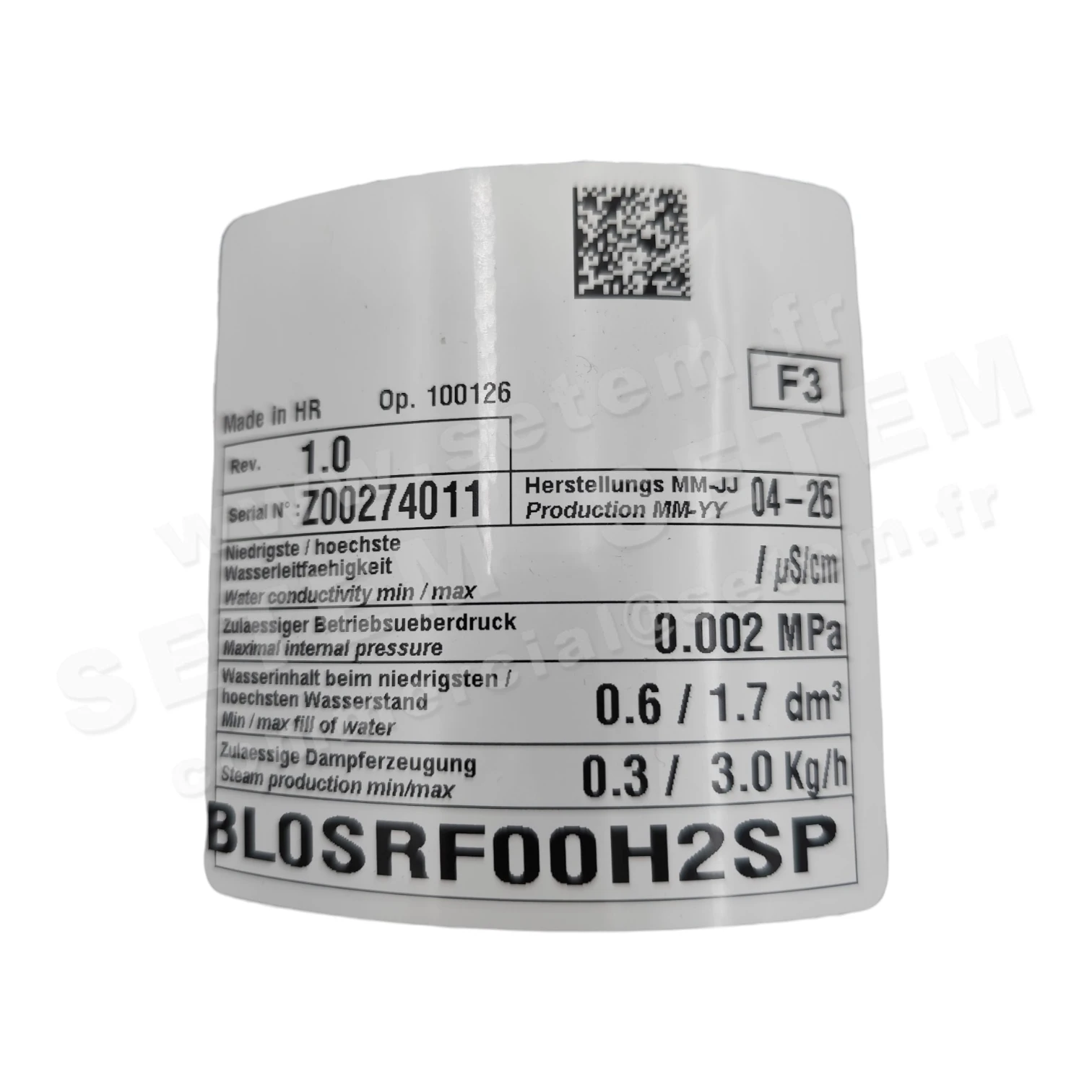 CYLINDRE VAPEUR BL0SRF00H2SP 3