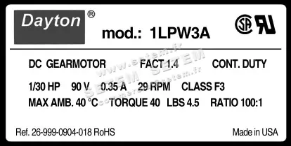 1206006005-MOTOREDUCTEUR DAYTON 1LPW3A 3