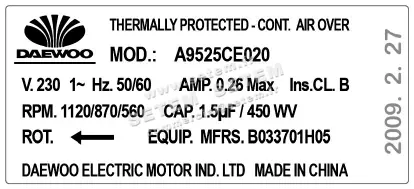 1315008521-MOTEUR DAEWOO A9525CE020 "B033701H05" 2