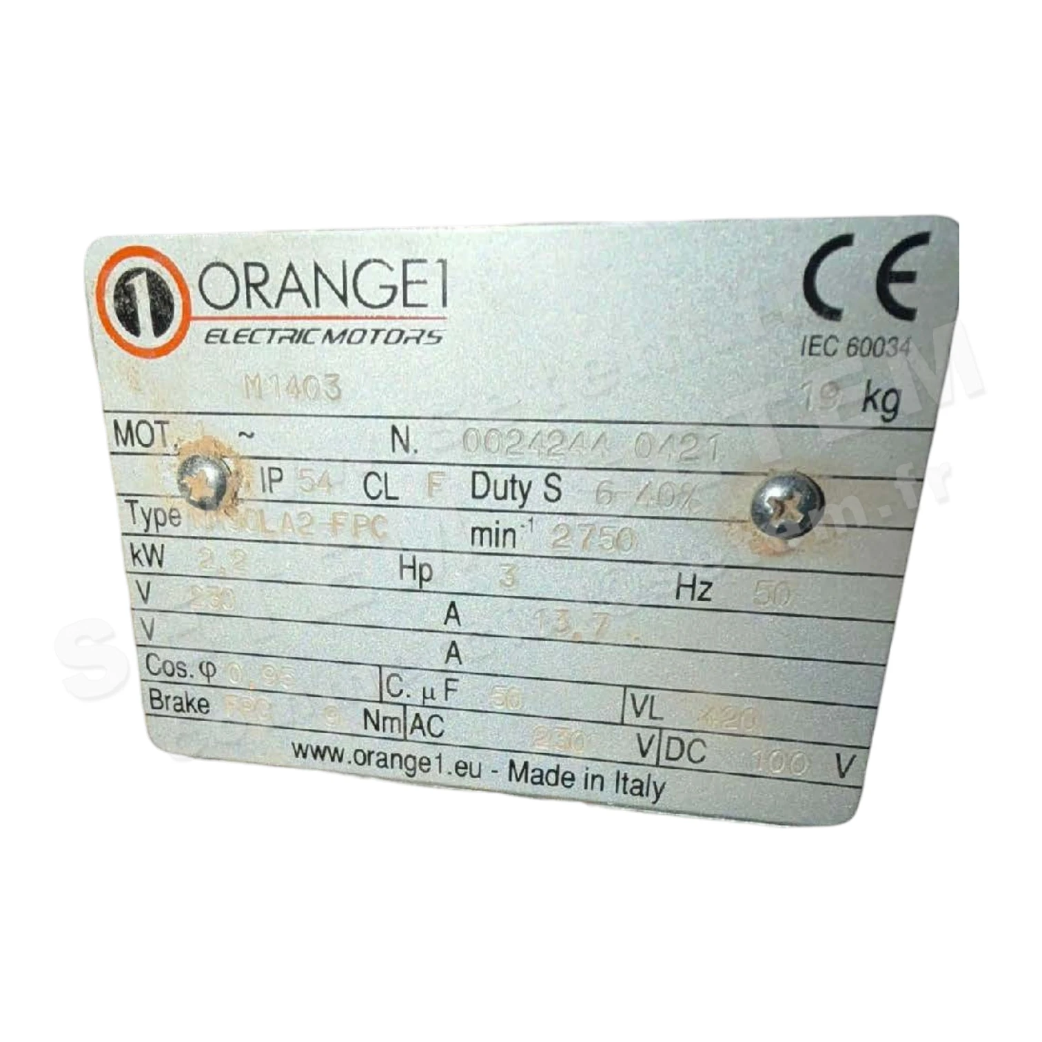 MOTEUR FREIN 2.20KW 2P M230V HA90 B3 MM090FPC16625C