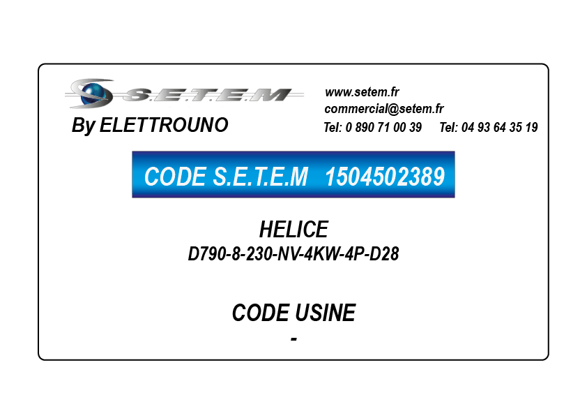 HELICE D790-8-230-NV-4KW-4P-D28 3
