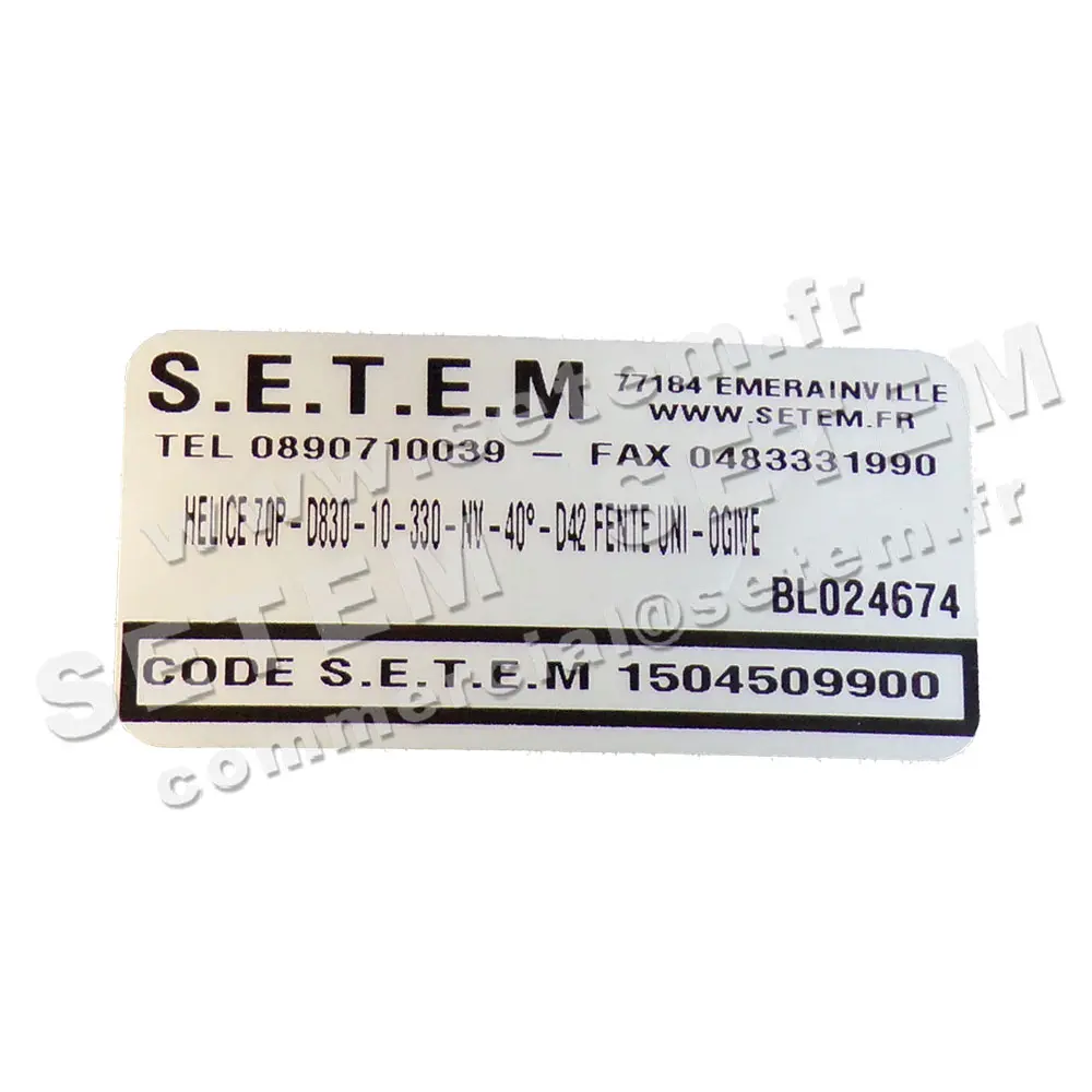 1504509900-HELICE ELETTROUNO 70P-D830-10-330-NV-40°-D42 FENTE UNI-OGIVE 6