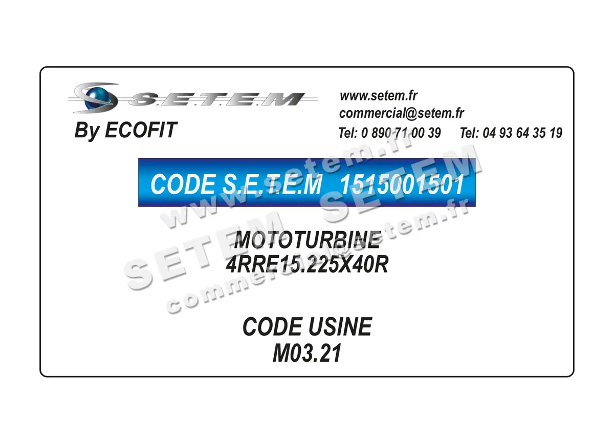 1515001501-MOTOTURBINE ECOFIT 4RRE15.225X40R *M03.21*