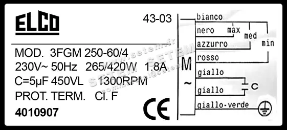 1519000000-MOTEUR ELCOMOTEUR 3FGM250.60/4 *4010907* 5