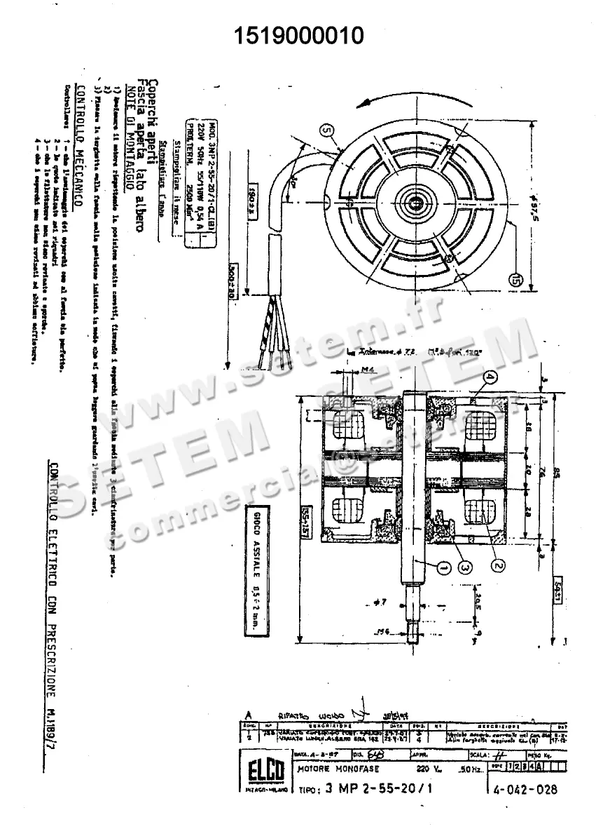 1519000010-MOTEUR ELCOMOTEUR 3MP2.55.20/1 *4042028*