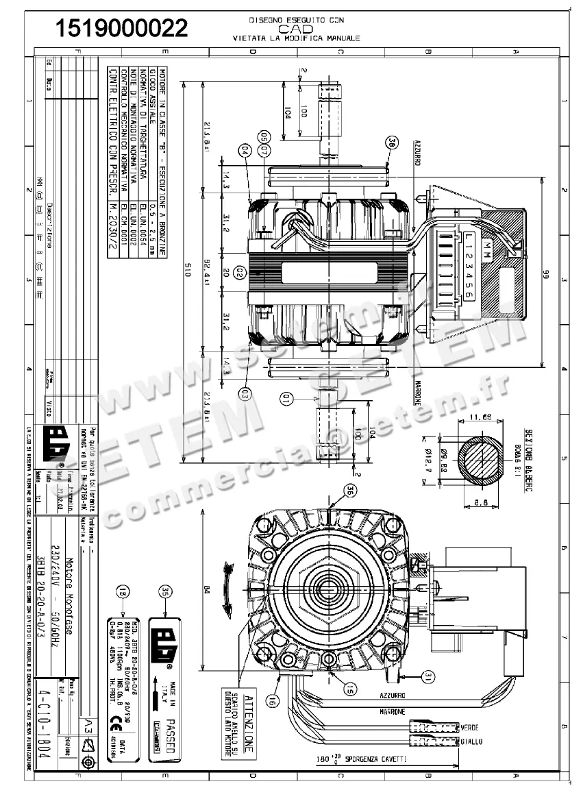 1519000022-MOTEUR ELCOMOTEUR 3BTB20.20.A.O/3 *40101804*