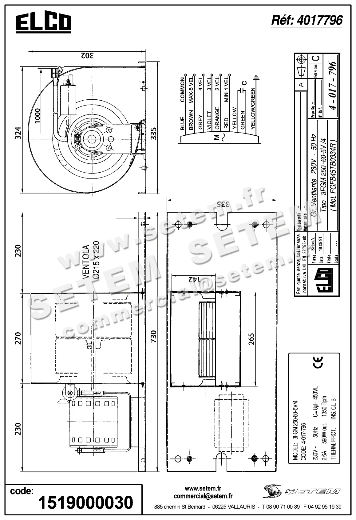 1519000030-GMV ELCOMOTEUR 3FGM.CO.250.60.3V/4 *4017796* 2