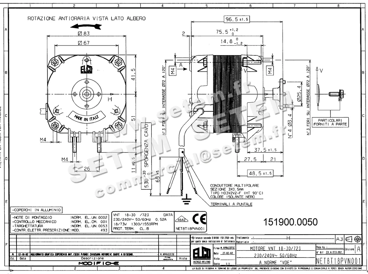 1519000050-MOTEUR ELCOMOTEUR VNT18.30/723 *NET8T18PVN001*