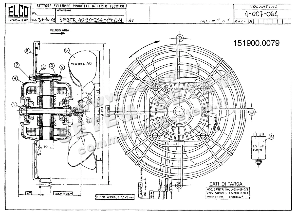 1519000079-VENTILATEUR ELCOMOTEUR 3FBTR40.30.254.19.0/1 *4007064*