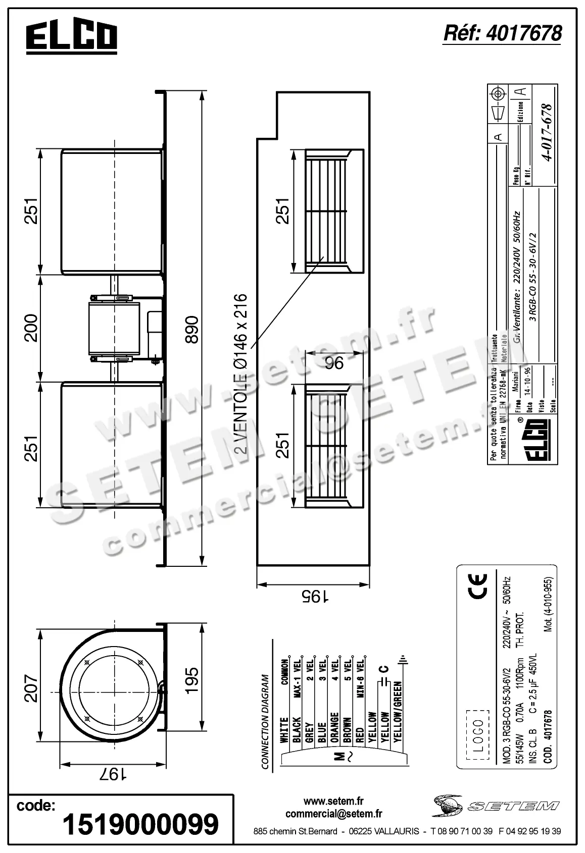 1519000099-GMV ELCOMOTEUR 3RGB.CO.55.30.6V/2 *4017678* 3