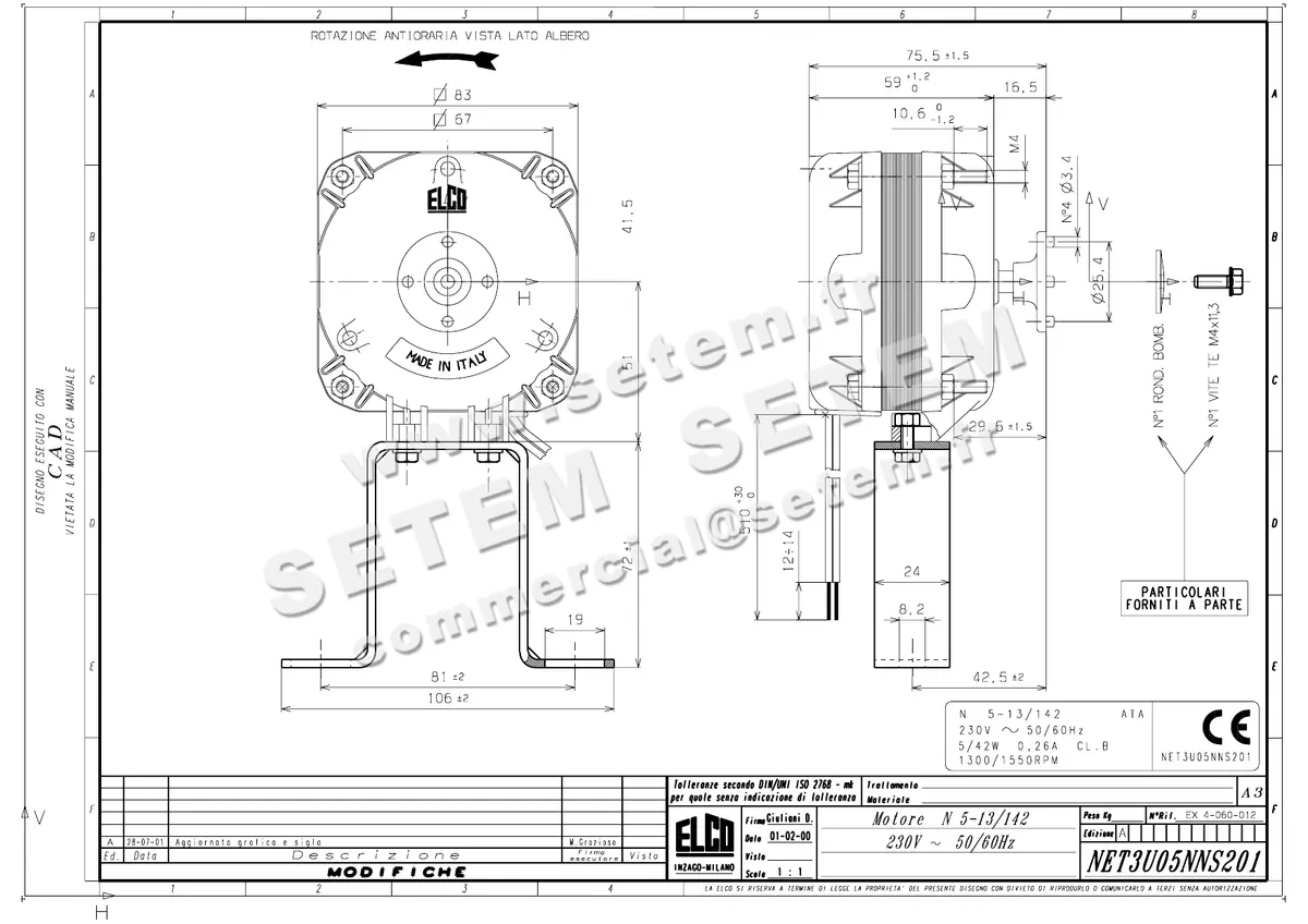 1519000142-MOTEUR ELCOMOTEUR N5.13/142 *NET3U05NNS201*