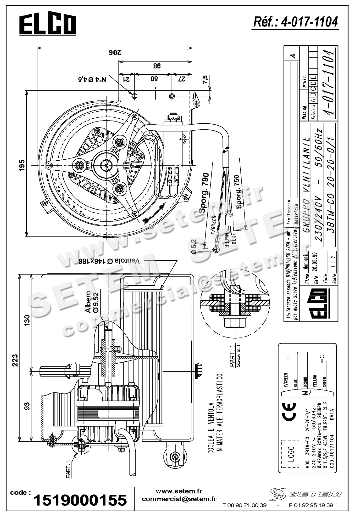 1519000155-VENTILATEUR ELCOMOTEUR 3BTM.CO.20.20.0/1 *40171104* 3
