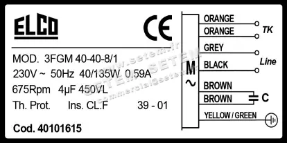 1519000201-MOTEUR ELCOMOTEUR 3FGM40.40.8/1 "MT1377" *40101615* 6