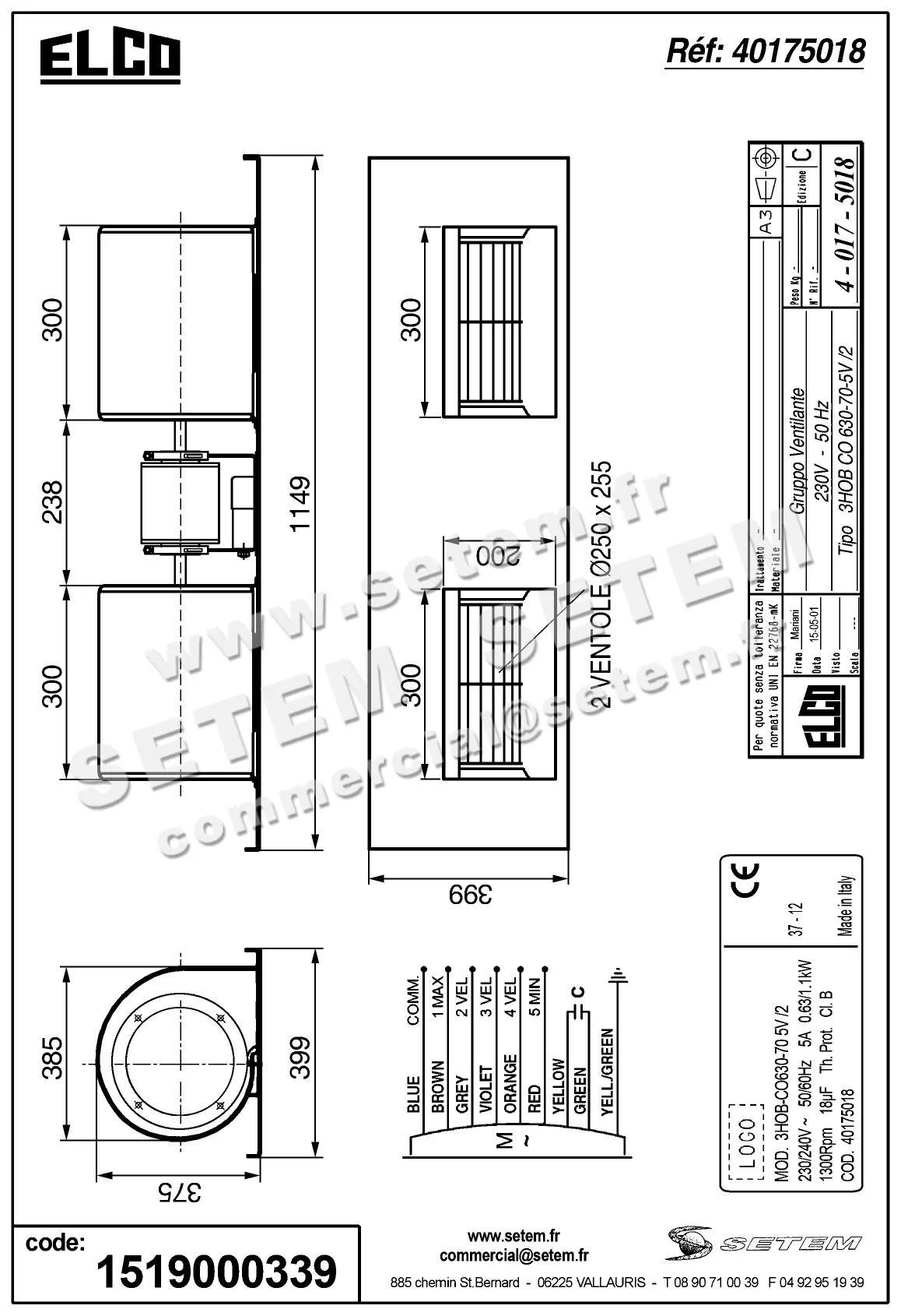 1519000339-GMV ELCOMOTEUR 3HOB.CO.630.70.5V/2 *40175018* 3
