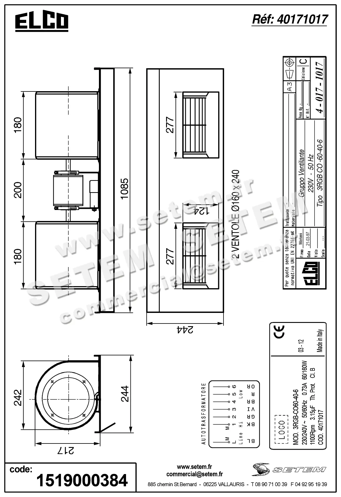 1519000384-GMV ELCOMOTEUR 3RGB.CO.60.40.6.3V/3 40171017 "H39851" 3