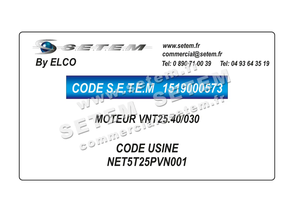 1519000573-MOTEUR ELCOMOTEUR VNT25.40/030 *NET5T25PVN001* 6
