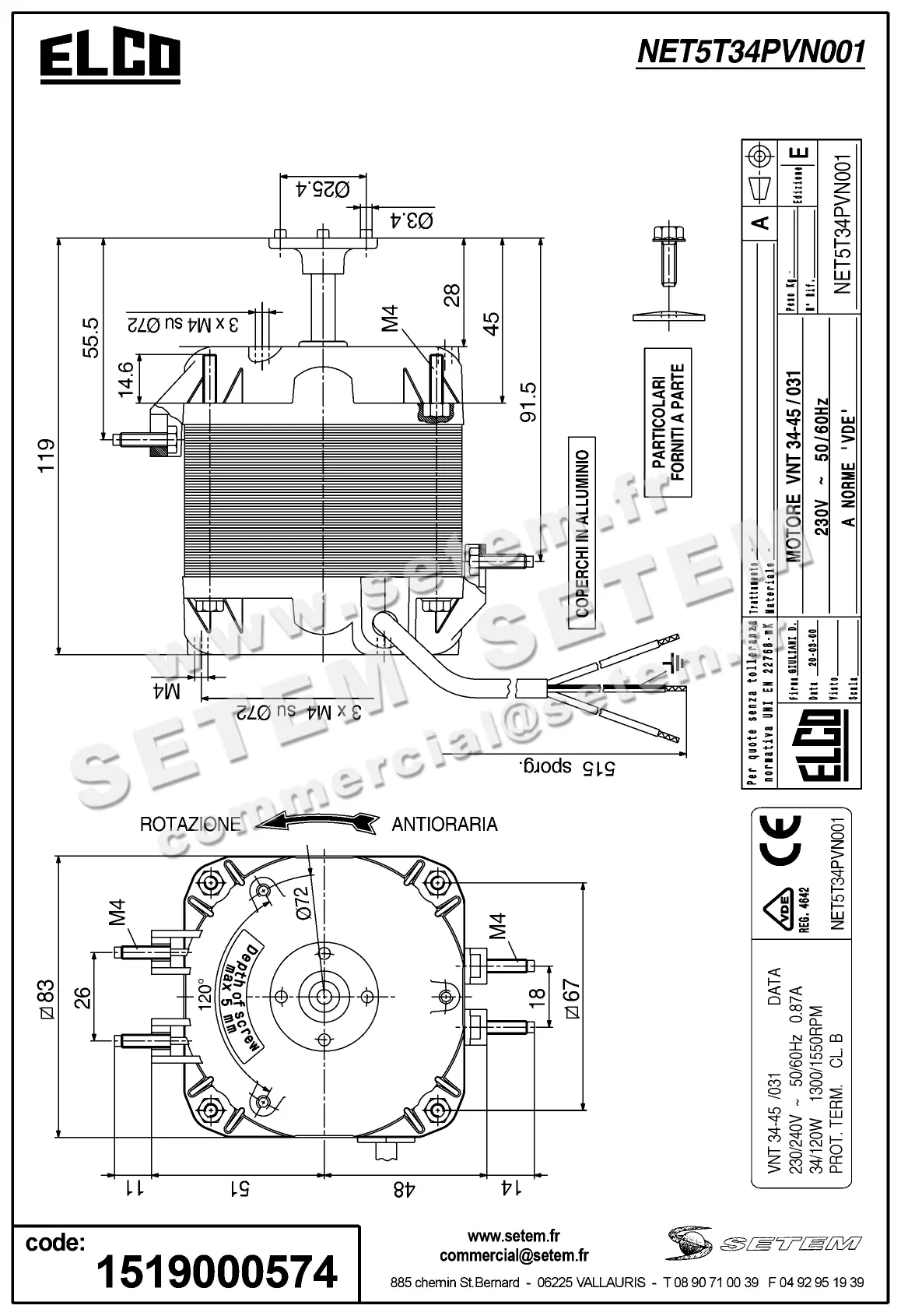 1519000574-MOTEUR ELCOMOTEUR VNT34.45/031 *NET5T34PVN001* 6