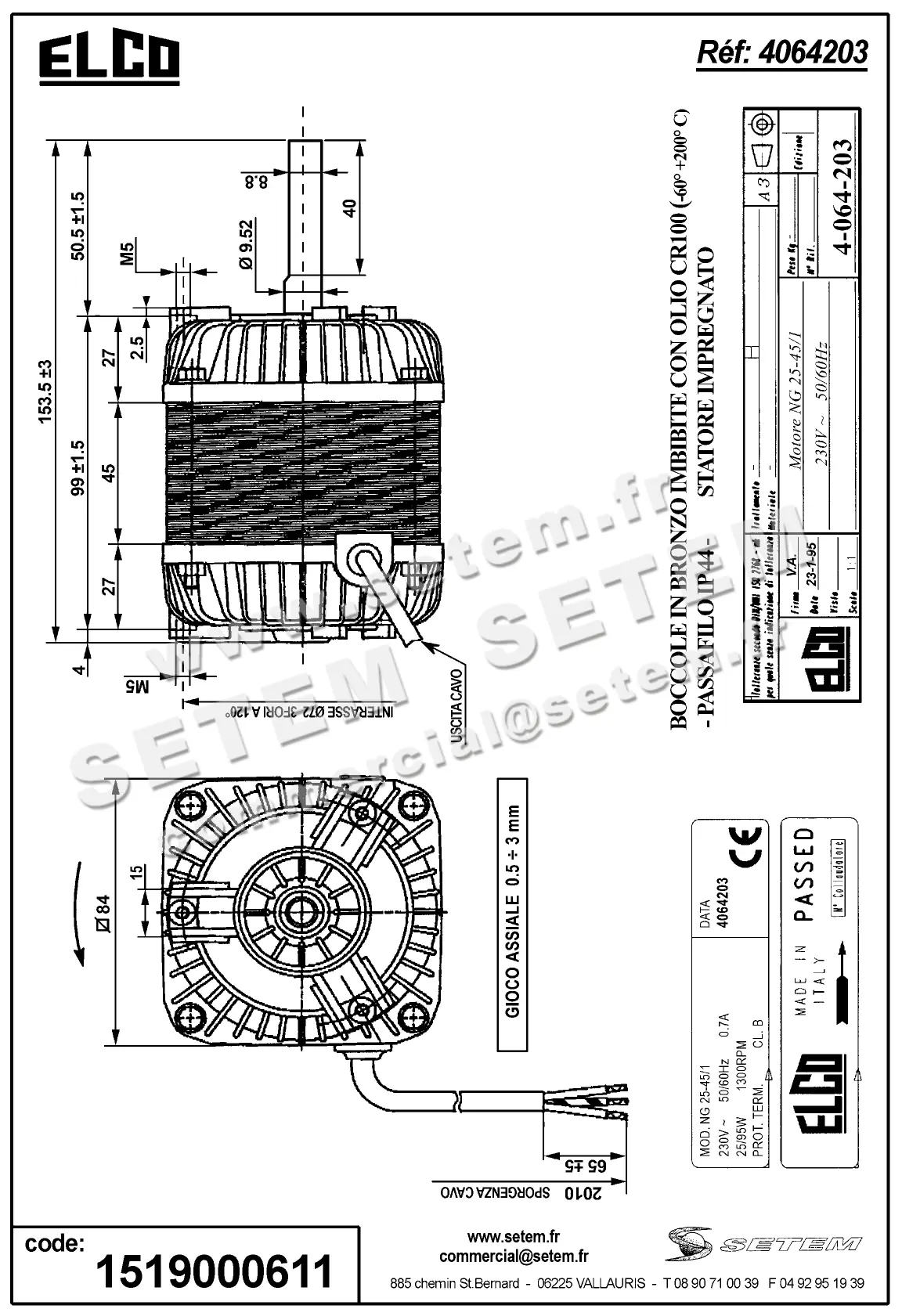 1519000611-MOTEUR ELCOMOTEUR NG25.45/1 *C4064203* 3