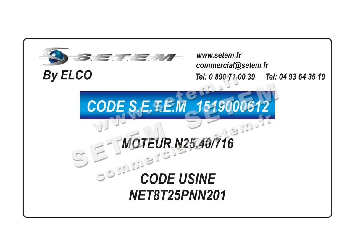 1519000612-MOTEUR ELCO MOTEUR N25.40/716 *NET8T25PNN201* 6