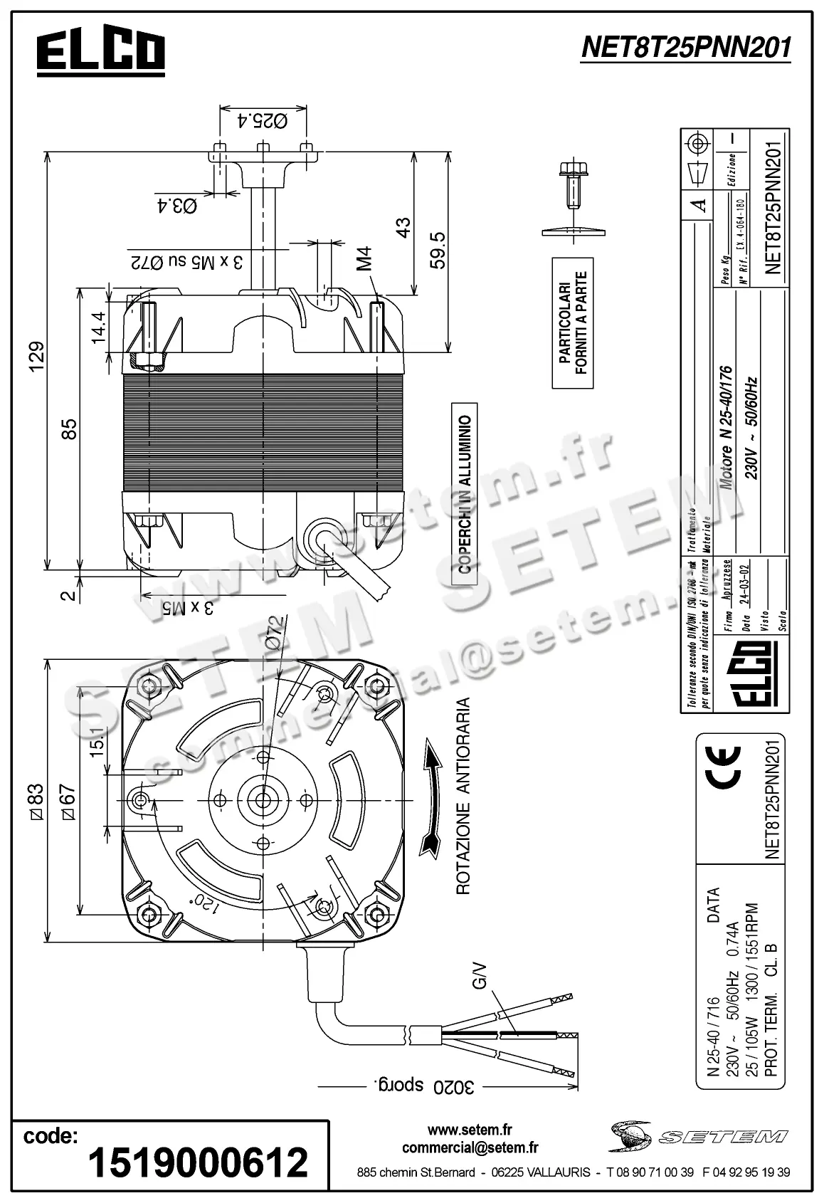 1519000612-MOTEUR ELCO MOTEUR N25.40/716 *NET8T25PNN201* 4