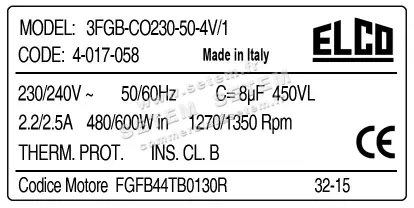 1519000632-GMV ELCOMOTEUR 3FGB.CO.230.50.4V/1 *40175058* 3
