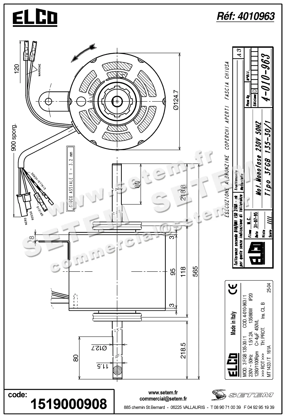 1519000908-MOTEUR ELCOMOTEUR 3FGB135.30/1 "MT1433/T161A" *4010963/1* 3