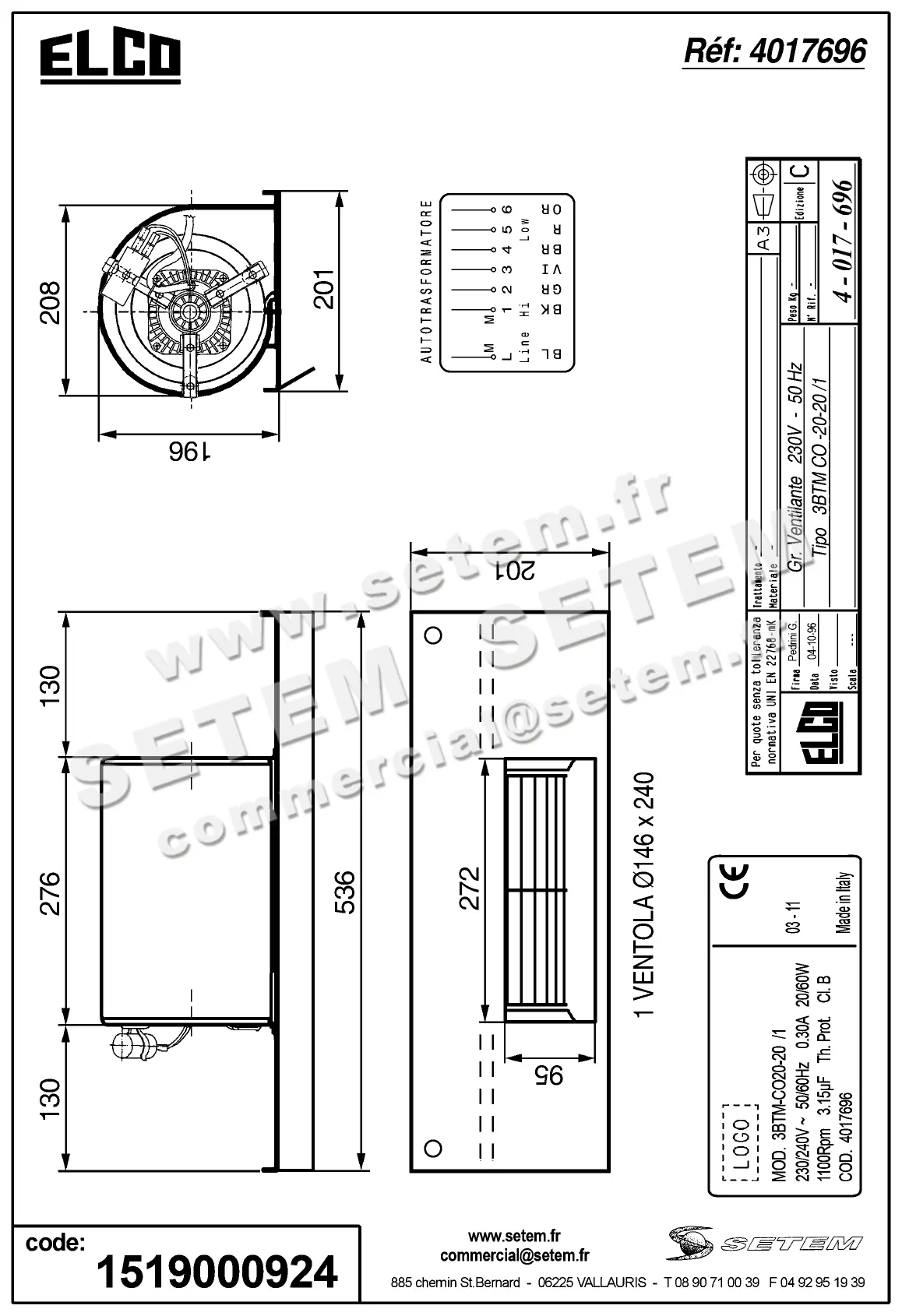 1519000924-GMV ELCOMOTEUR 3BTM.CO.20.20/1 *4017696* 3
