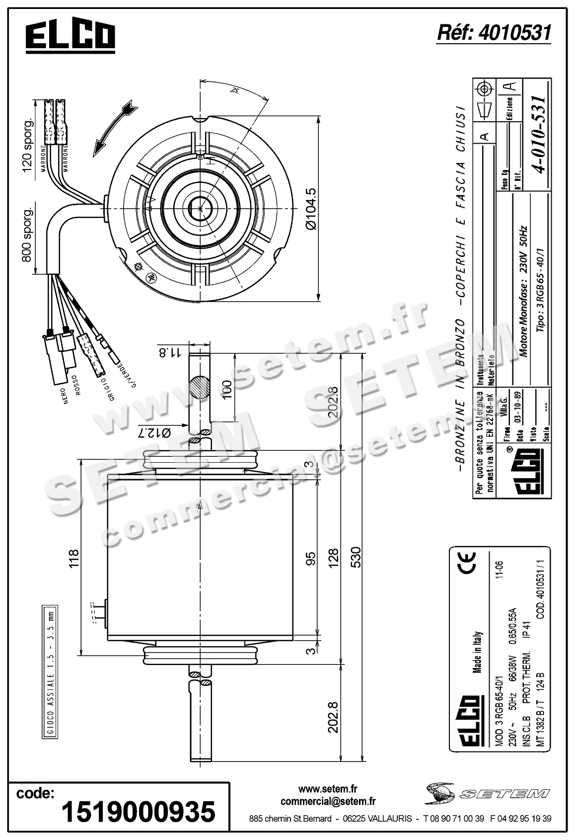 1519000935-MOTEUR ELCOMOTEUR 3RGB65.40/1 "MT1390B" *4010531/1* 3