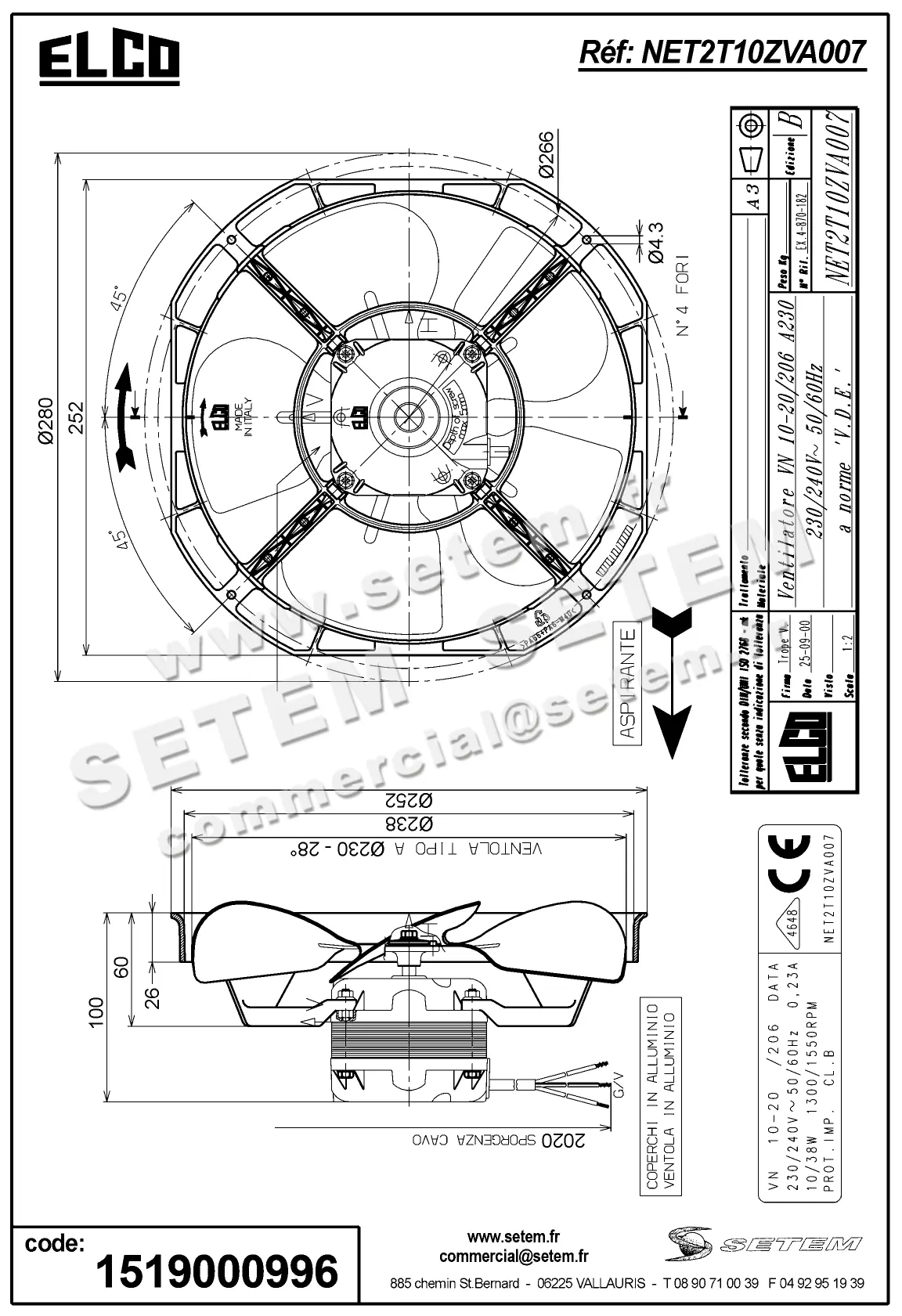 1519000996-VENTILATEUR ELCOMOTEUR VN10.20/206 A230 *NET2T10ZVA007* 4