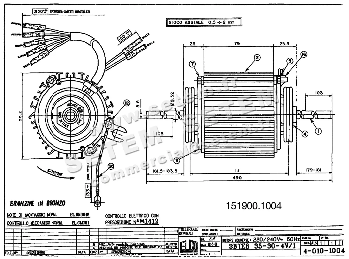 1519001004-MOTEUR ELCOMOTEUR 3BTEB35.30.4V/1 *40101004* 2