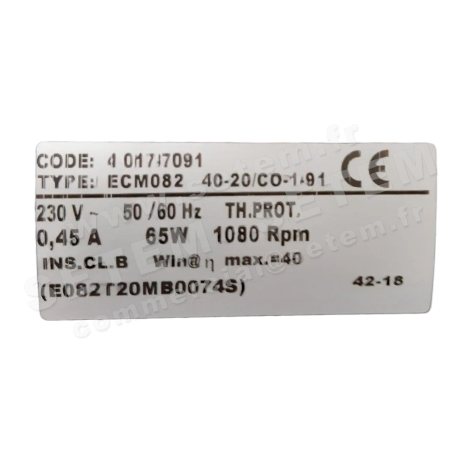 1519001019-VENTILATEUR ELCOMOTEUR ECM082.40.20/CO.1.91 E082T20MB0074S *40177091* 2