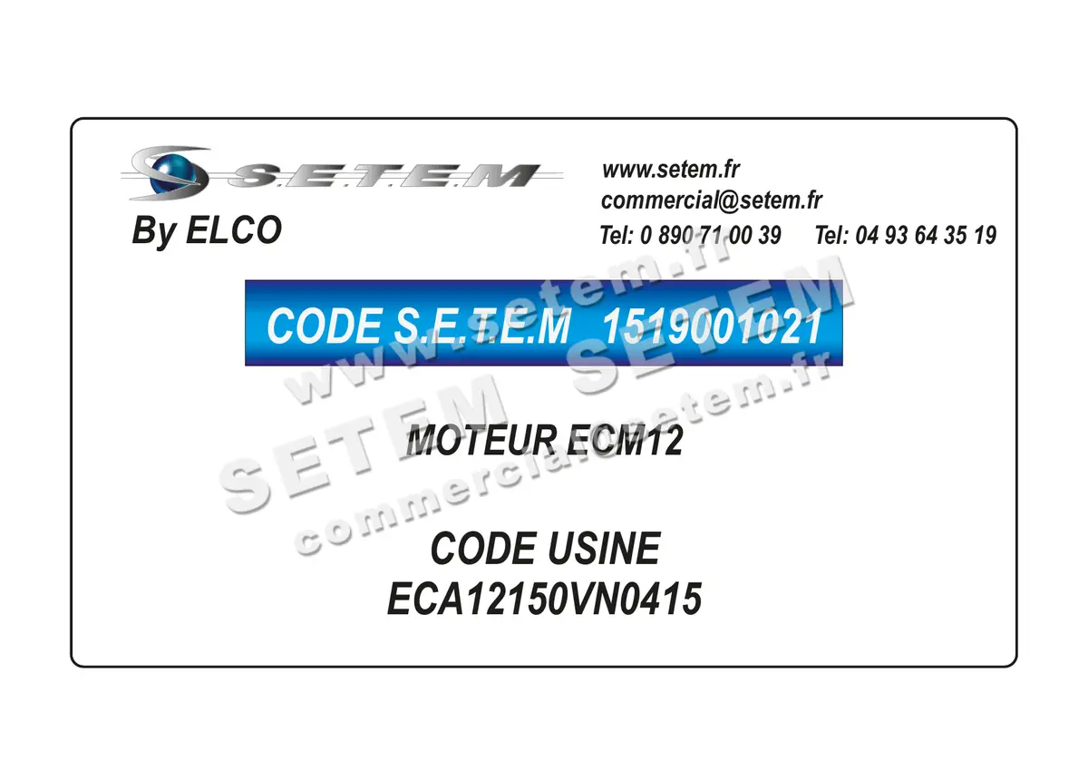 1519001021-MOTEUR ELCOMOTEUR ECM12 *ECA12150VN0415*
