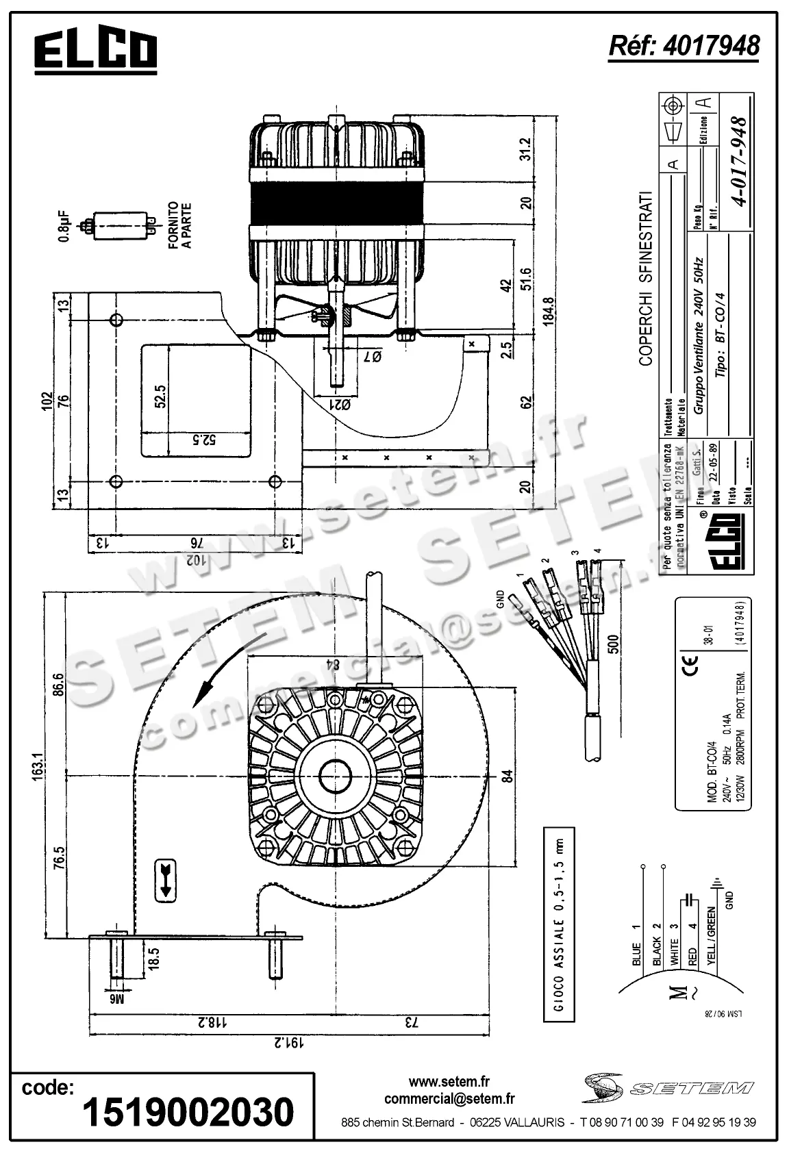 1519002030-ENSEMBLE VOLUTE/MOTEUR ELCOMOTEUR BT.CO/4 *4017948* 4