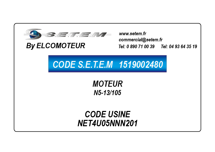 MOTEUR N5-13/105 *NET4U05NNN201*