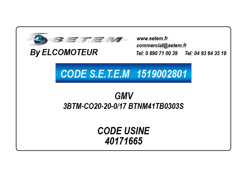 GMV 3BTM-CO20-20-0/17 BTNM41TB0303S *40171665*