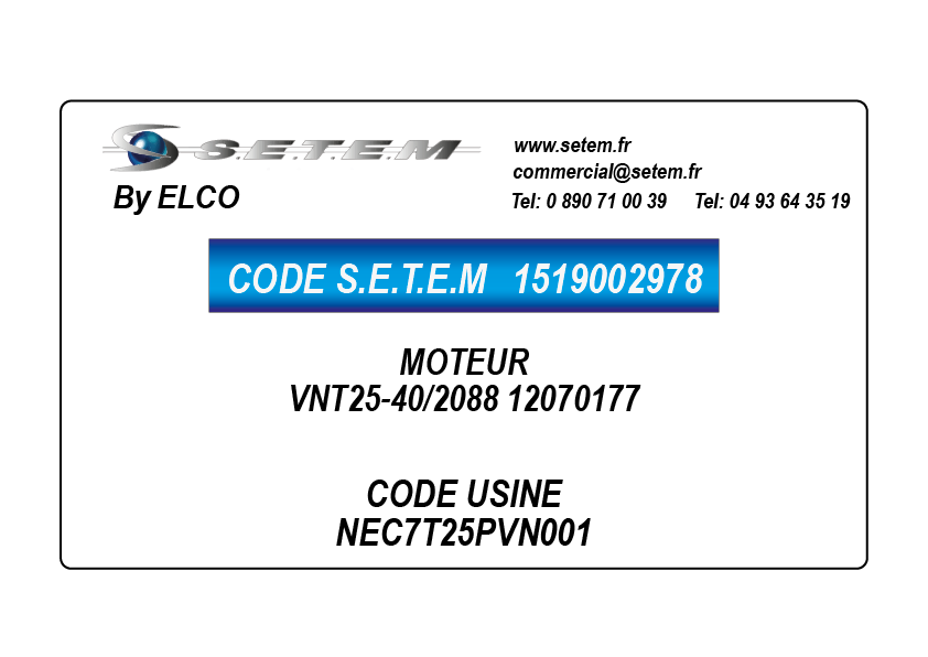1519002978-MOTEUR ELCOMOTEUR VNT25-40/2088 "12070177" *NEC7T25PVN001*