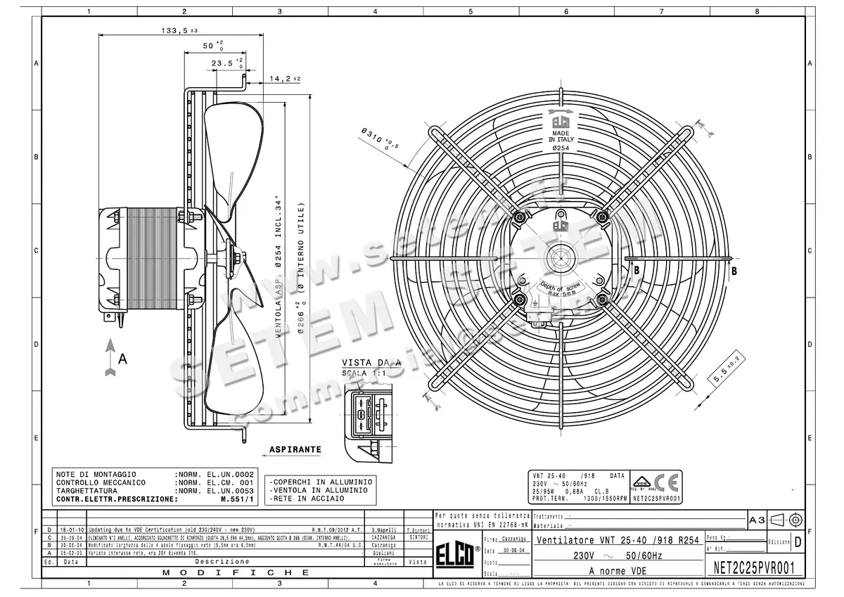 1519003001-VENTILATEUR ELCOMOTEUR VNT25.40/918 R254 *NET2C25PVR001*