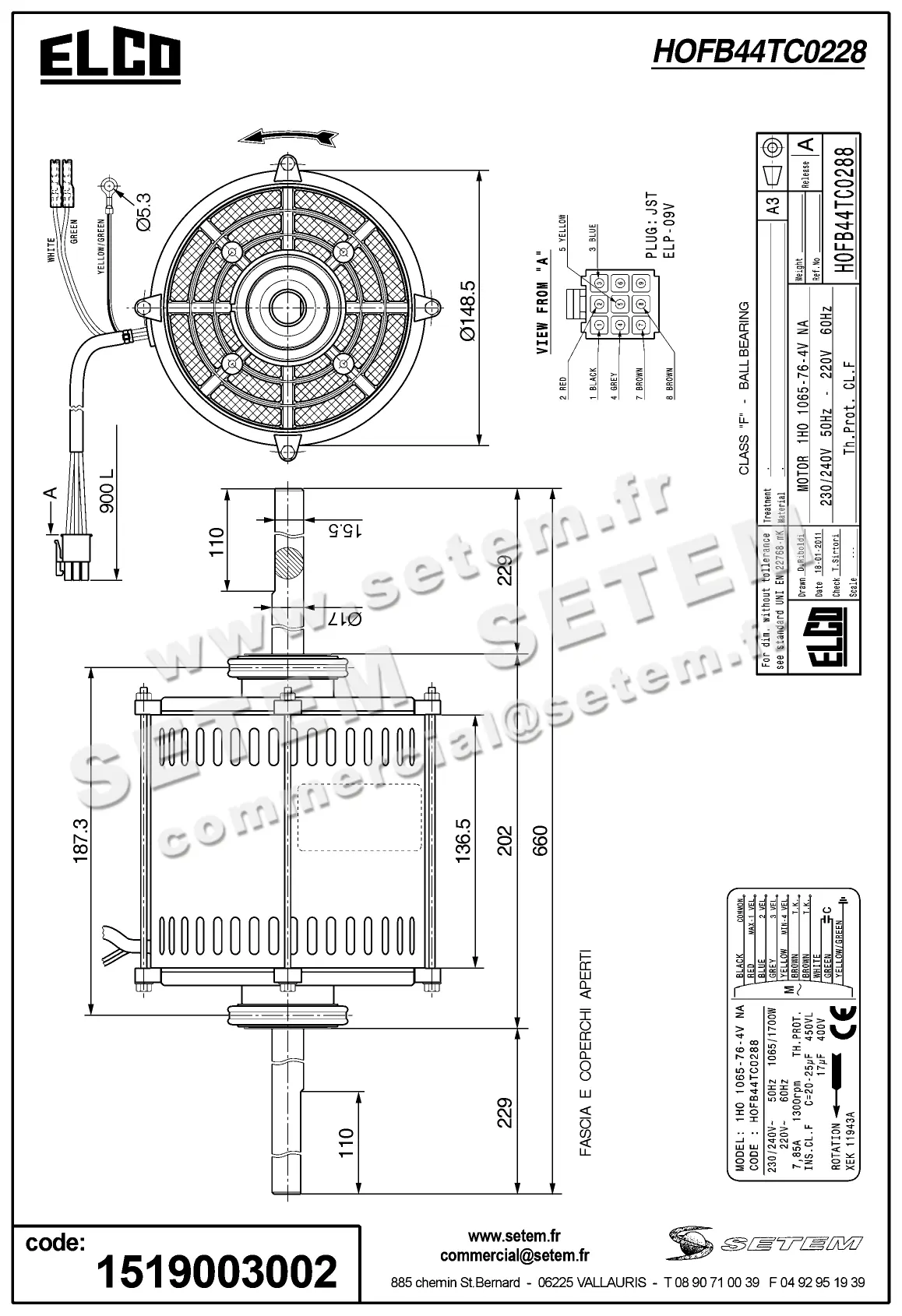 1519003002-MOTEUR ELCOMOTEUR 1HO1065.76.4VNA "XEK11493A" *HOFB44TC0288* 2