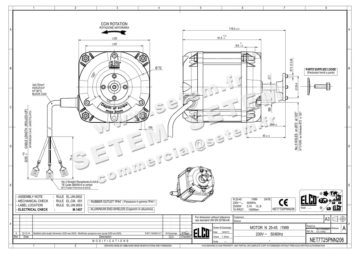 1519003005-MOTEUR ELCOMOTEUR N25-45/1999 *NET7T25PNN206*