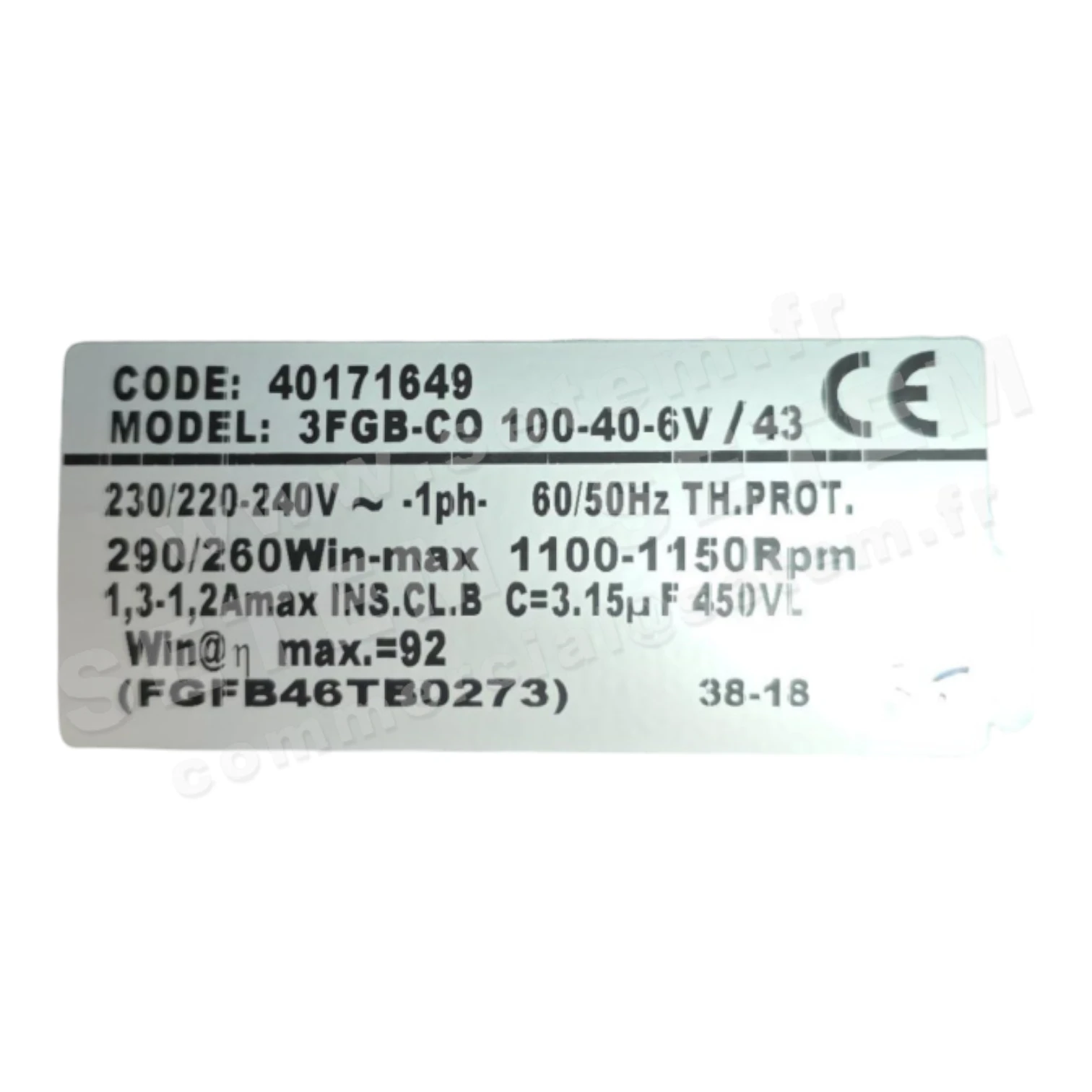 1519003530-GMV ELCOMOTEUR 3FGB-CO-100-40-6V/43 *40171649*