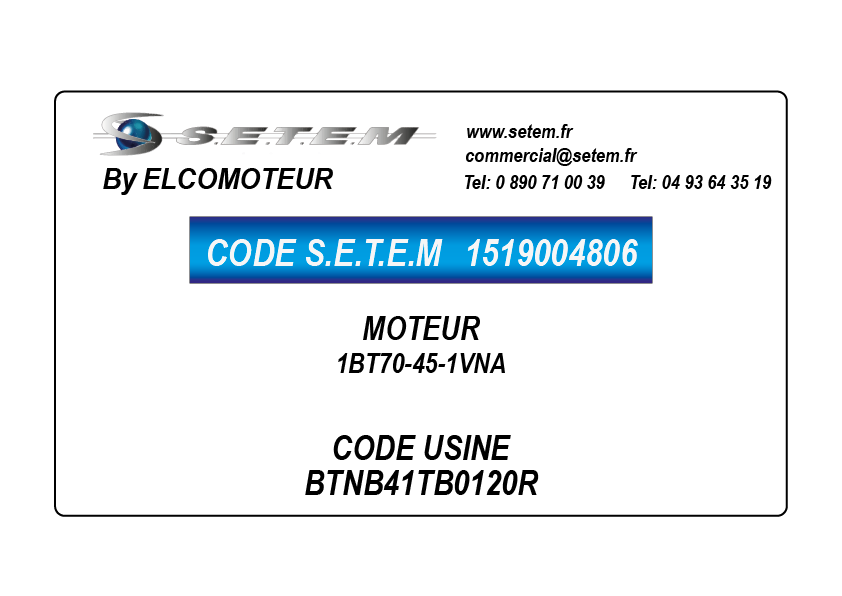 MOTEUR 1BT70-45-1VNA *BTNB41TB0120R*
