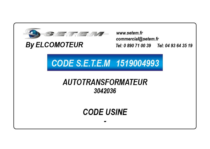 AUTOTRANSFORMATEUR 3042036