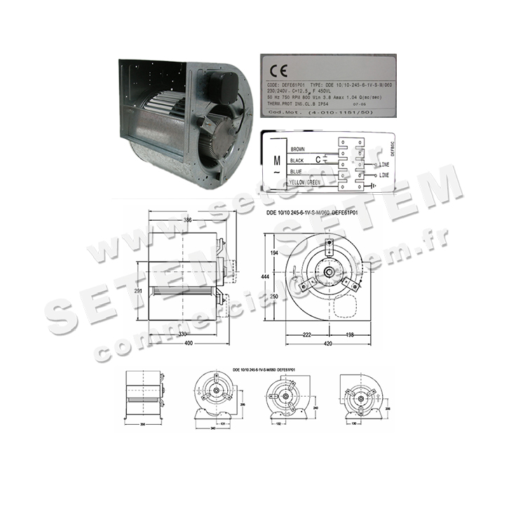 1519005516-VENTILATEUR ELCOMOTEUR DDE10/10 245W 6P M230V 1V 40101151/50 +PI *DEFE61P01* 3
