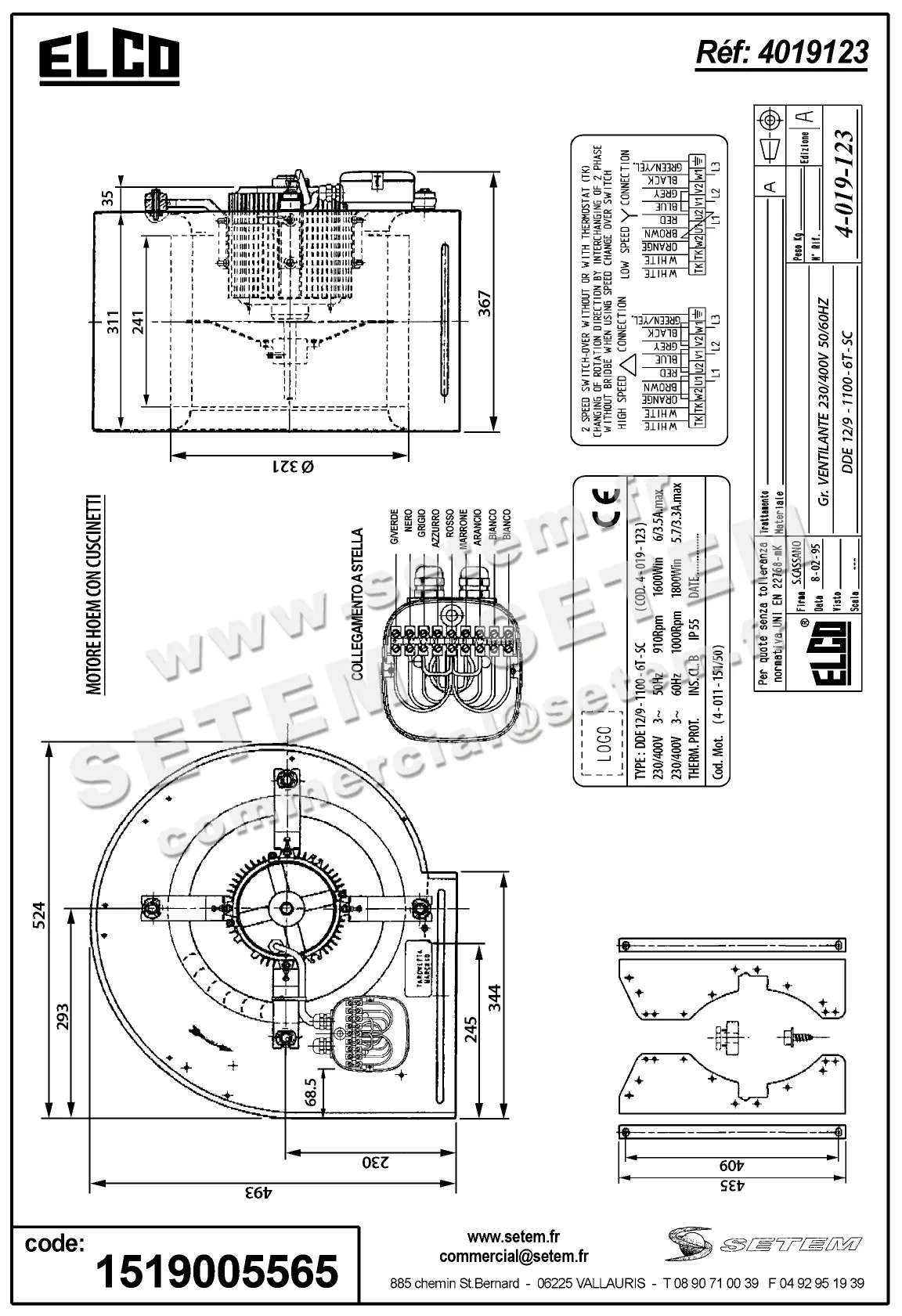 1519005565-VENTILATEUR ELCOMOTEUR DDE12/9 1100W 6P T230/400V 1V 4011151/50 +PI *4019123* 2