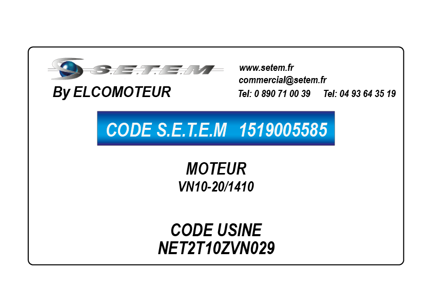 MOTEUR VN10-20/1410 *NET2T10ZVN029*