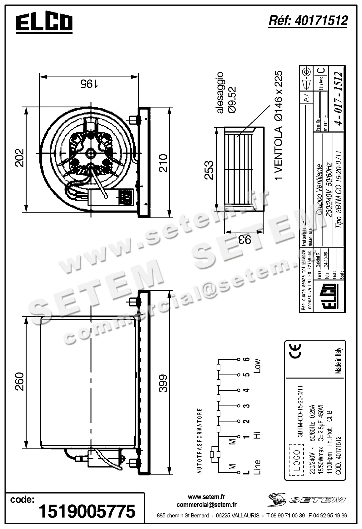 1519005775-GMV ELCOMOTEUR 3BTM.CO.15.20.0/11 *40171512* 3