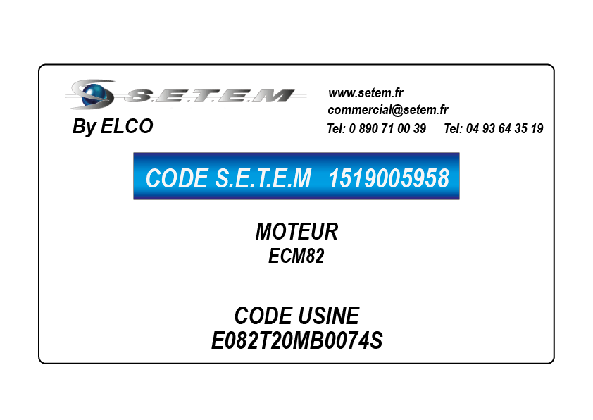 MOTEUR ECM82 *E082T20MB0074S* 3