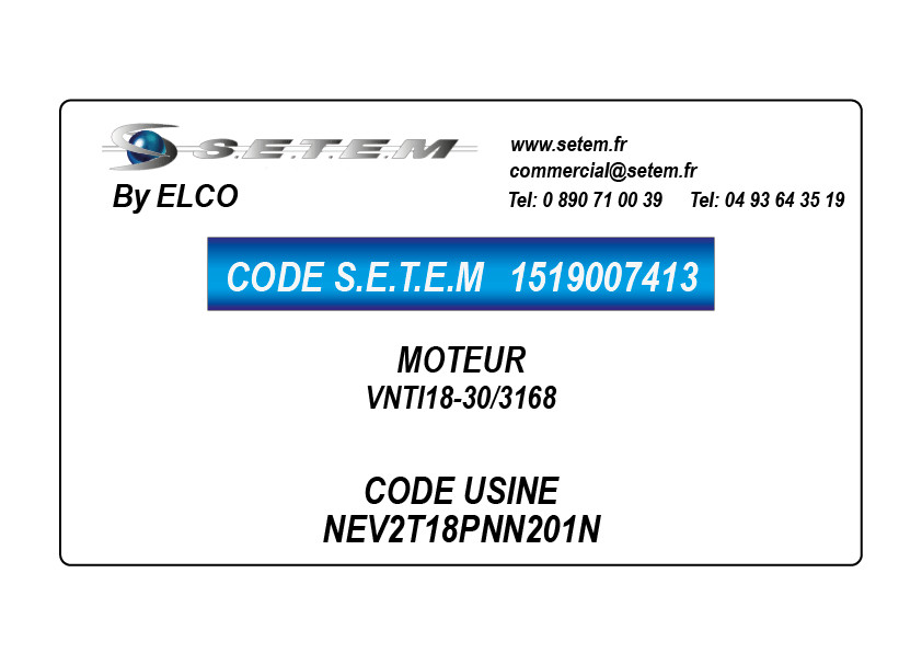 MOTEUR VNTI18-30/3168 *NEV2T18PNN201N* 2